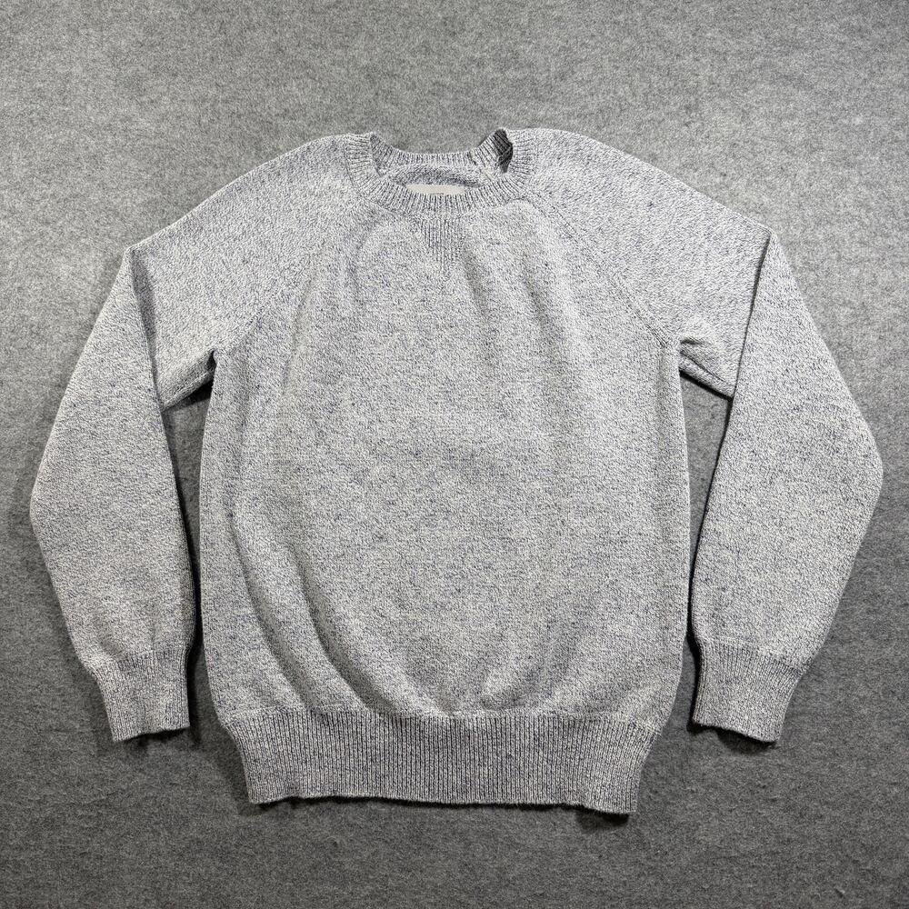 Jack Spade Sweater Mens S Heather Blue White Cotton Linen Blend Raglan Preppy